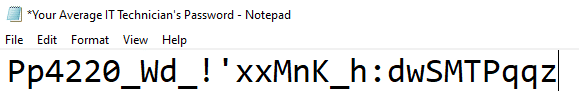 An IT person's minimum security password